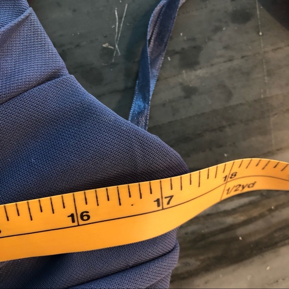 Cachet Slate Blue Chiffon Goddess Gown Beaded Waist and Straps 12 - Picture 10 of 11